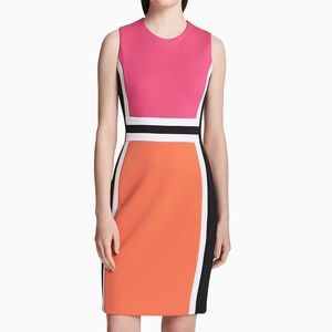 Calvin Klein Corlorblock Scuba Sheath Dress